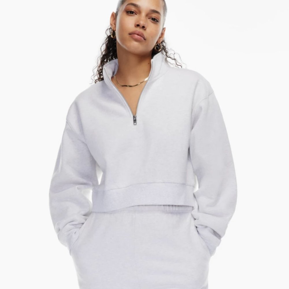 Tna COZY FLEECE PERFECT 1/4 ZIP - White